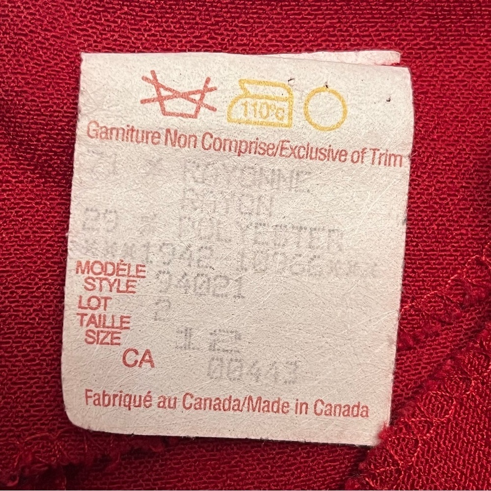 Vintage 90s Red Sheath Dress Made in Canada M / 8 - Picture 3 of 6